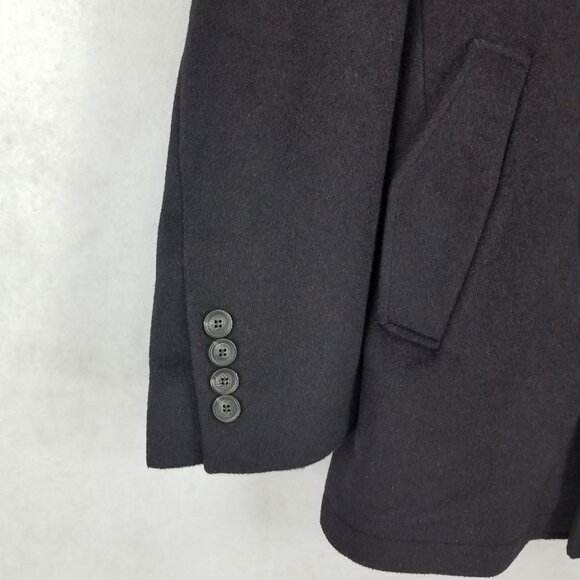 NEW Jack Victor Elements Men's L Kai Double Breasted Coat in Dark Burgundy Wool - Picture 4 of 15